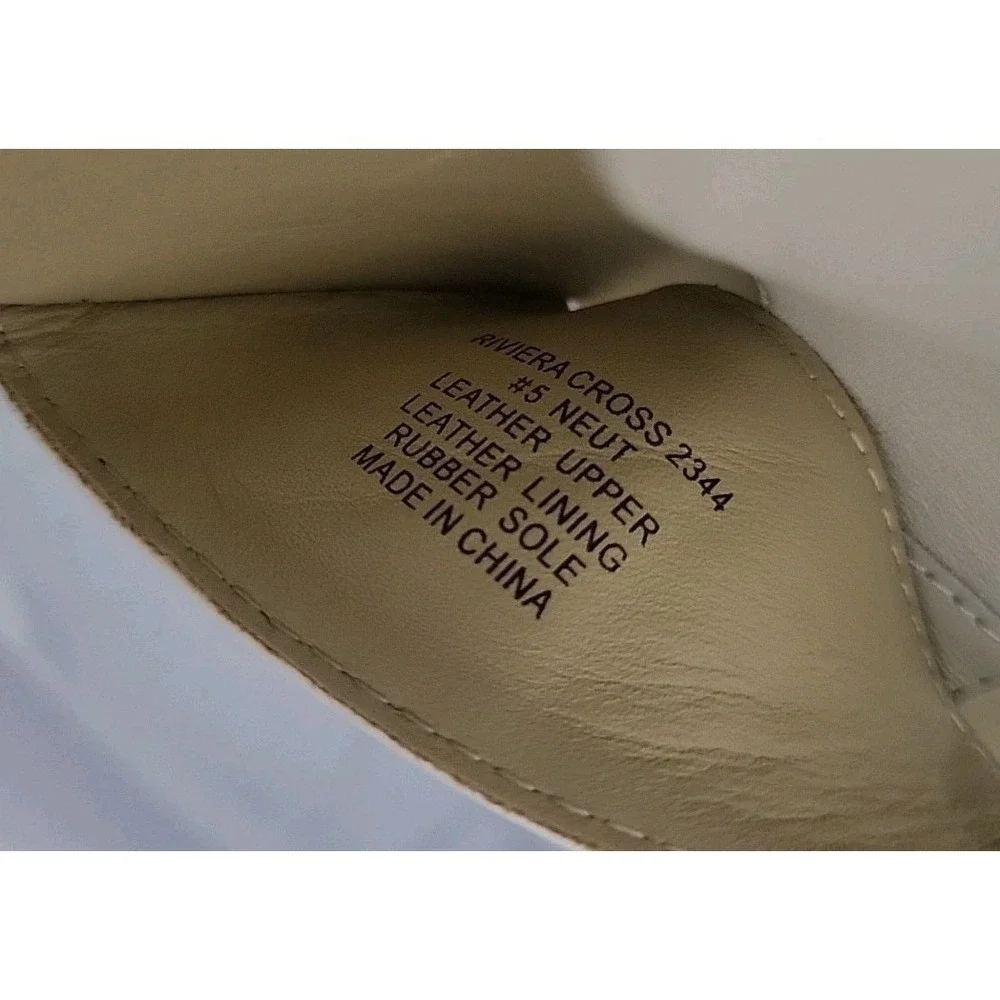 ABEO Riviera Cross‎ Espadrille Sandal Off White Cream New Sz 5 Platform Comfort